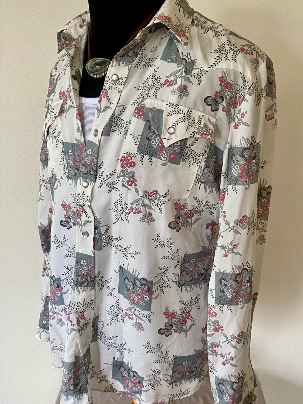 H Bar C California Ranchwear Floral Pearl Snap Western Shirt L Men’s Cowboy Boho - Picture 3 of 6